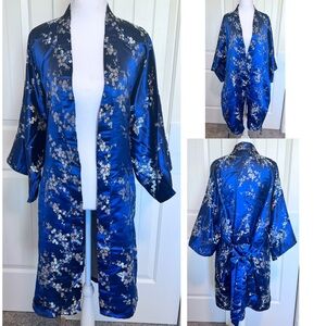 Floral Satin Kimono Belted Robe XL